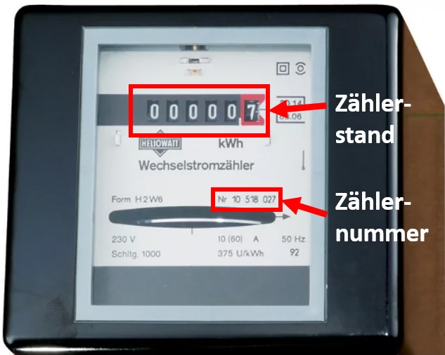 Strom Zählerstand mitteilen - Zählernummer