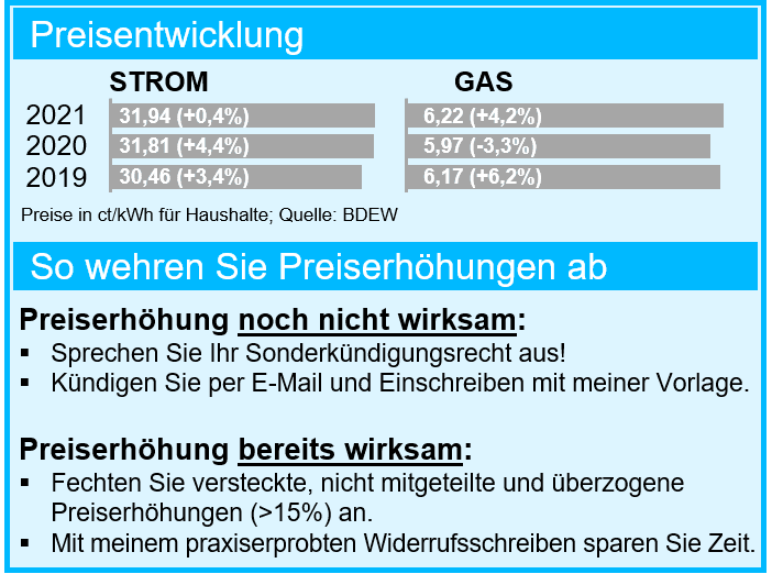 Preiserhohung Strom Gas Kundigungs Schreiben Hilfe Verbraucherhilfe Stromanbieter De