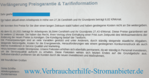 Preiserhöhung EVR Energieversorger Rheinland (eingestellt im Kundenportal)