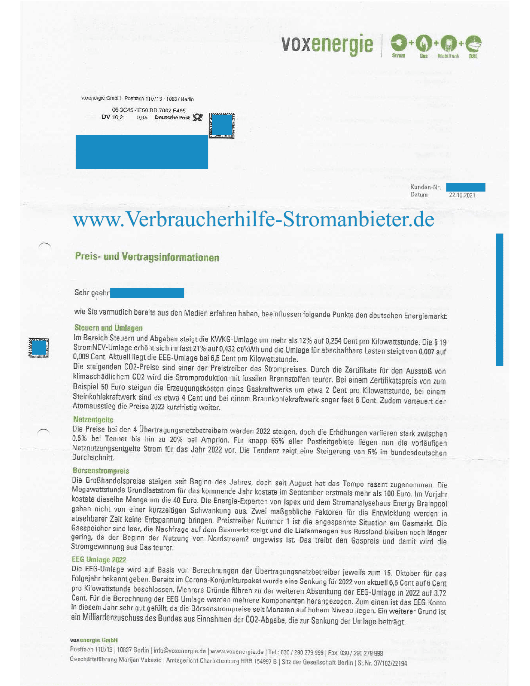 Voxenergie Preiserhöhung Seite 1
