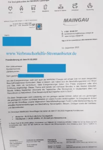 Preiserhöhung Maingau