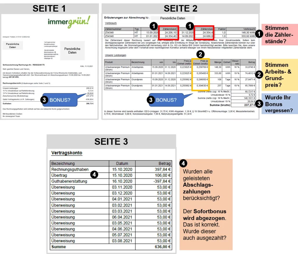 stromio Abrechnung kontrollieren