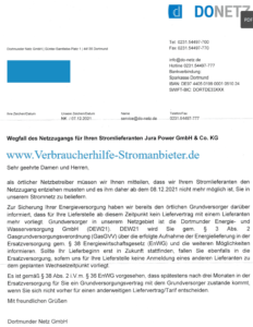 Jurastrom vorzeitige Kündigung Bilanzkreis