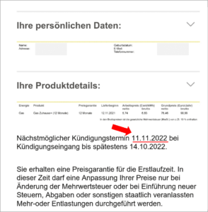 EWE Kündigung