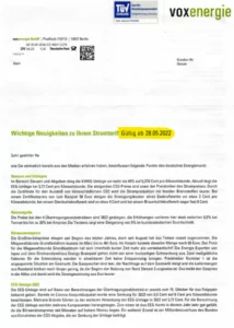 Voxenergie Preiserhöhung Strom