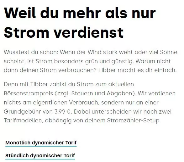 tibber Preisstruktur