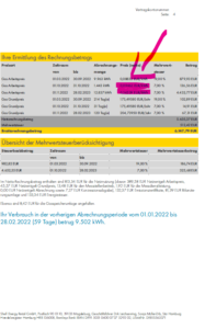 Gas Rechnung