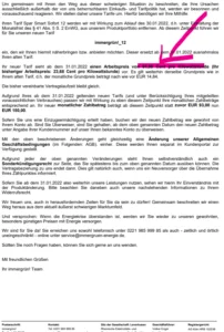 Rechnung Strom preiserhöhung2