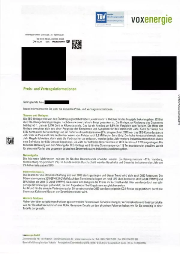 Leider musste der Kunde nach einer Preiserhöhung doch dafür zahlen. Die Preiserhöhung war nicht transparent