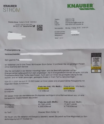 Knauber Preiserhöhung