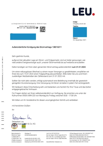 LEU außerordentliche Kündigung