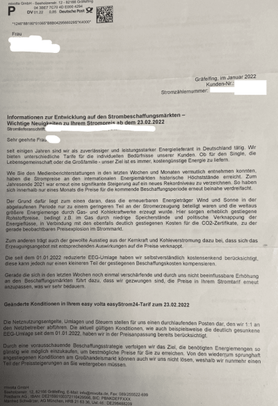 Mivolta easy Volta Preiserhöhung