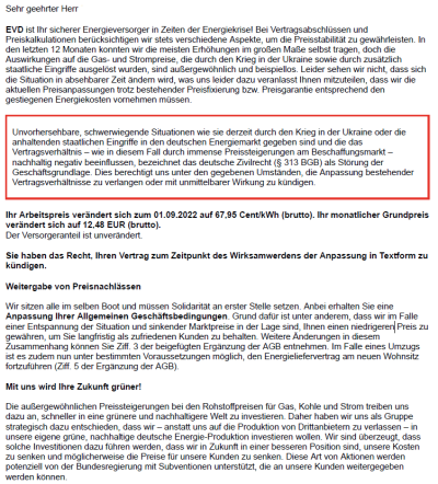 Auch EVD hat die Preise trotz Preisgarantie erhöht