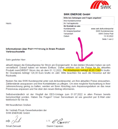 Preiserhöhung SWK Stadtwerke Krefeld