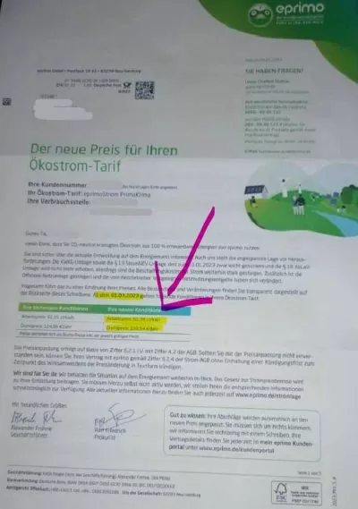 Preiserhöhung eprimo 2023