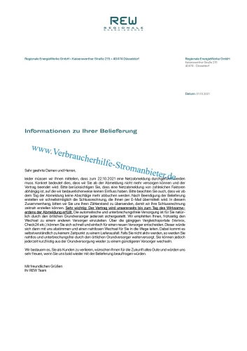 Regionale Energiewerke (REW) stellen Versorgung ein