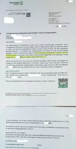 Schwarzwald Energy reguläre Kündigung