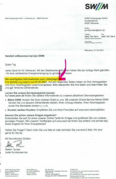 Stadtwerke München Preiserhöhung trotz Preisgarantie Vertragsbestätigung