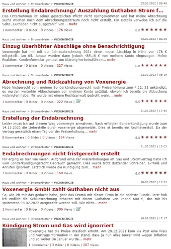 Voxenergie Erfahrungen Beschwerde 1
