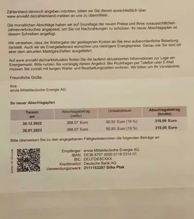 envia M Preiserhöhung Strom