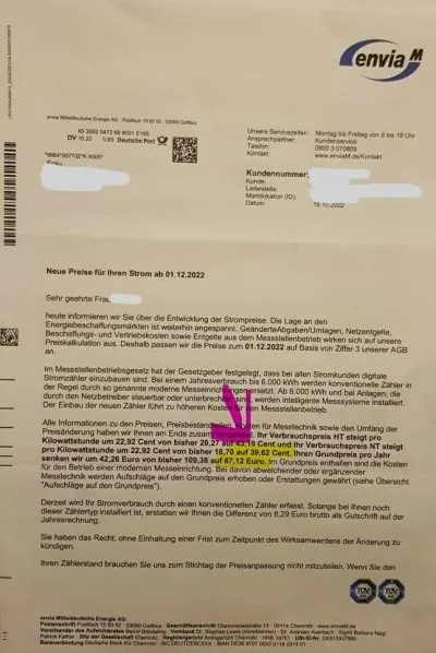 envia M Preiserhöhung Strom