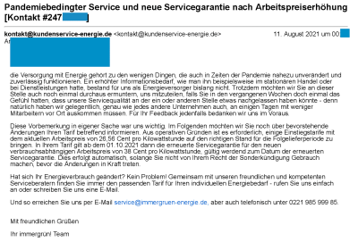 immergrün Preiserhöhung abgemahnt_Pandemiebedingter Service und neue Servicegarantie (1) (2) (1)