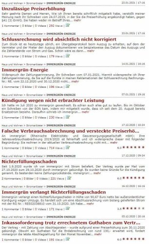 immergrün abrechnung stromrechnung guthaben