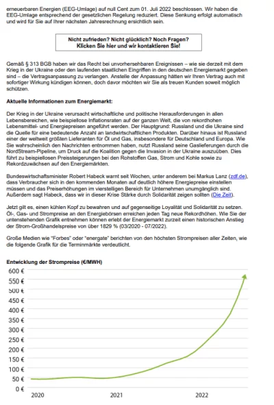 prioenergie Preiserhöhung kündigen