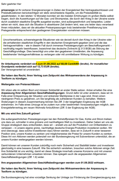 prioenergie kündigen