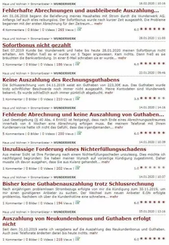 wunderwerk ag stromrechnung guthaben